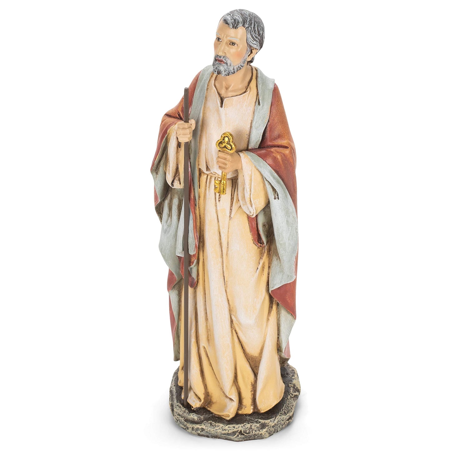 Roman Joseph's Studio Inc., St. Peter Figure, Renaissance Collection, 10.5" H, Resin and Stone, Religious Gift, Decoration, Collection, Durable, Long Lasting
