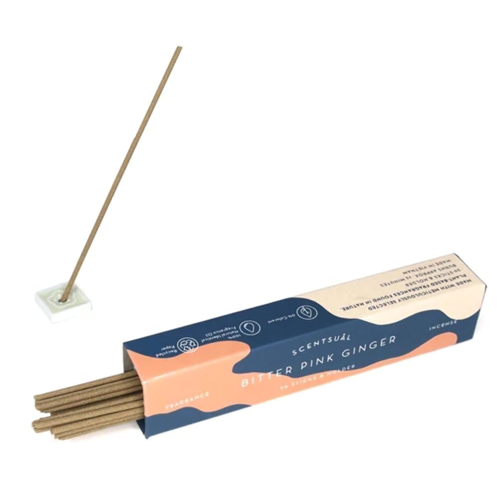 SCENTSUAL Incense - Bitter Pink Ginger 30 Sticks by NIPPON KODO, Japanese Quality Incense Since 1575