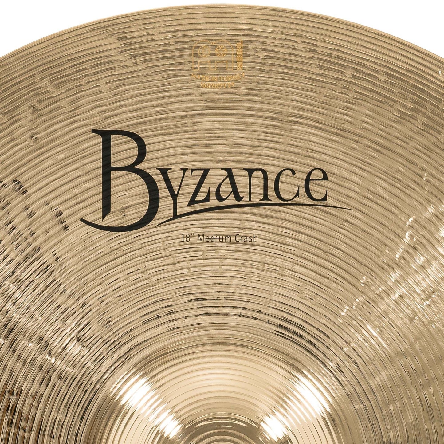 Meinl Cymbals Byzance 18" Brilliant Medium Crash — Made in Turkey — Hand Hammered B20 Bronze, 2-Year Warranty, (B18MC-B)