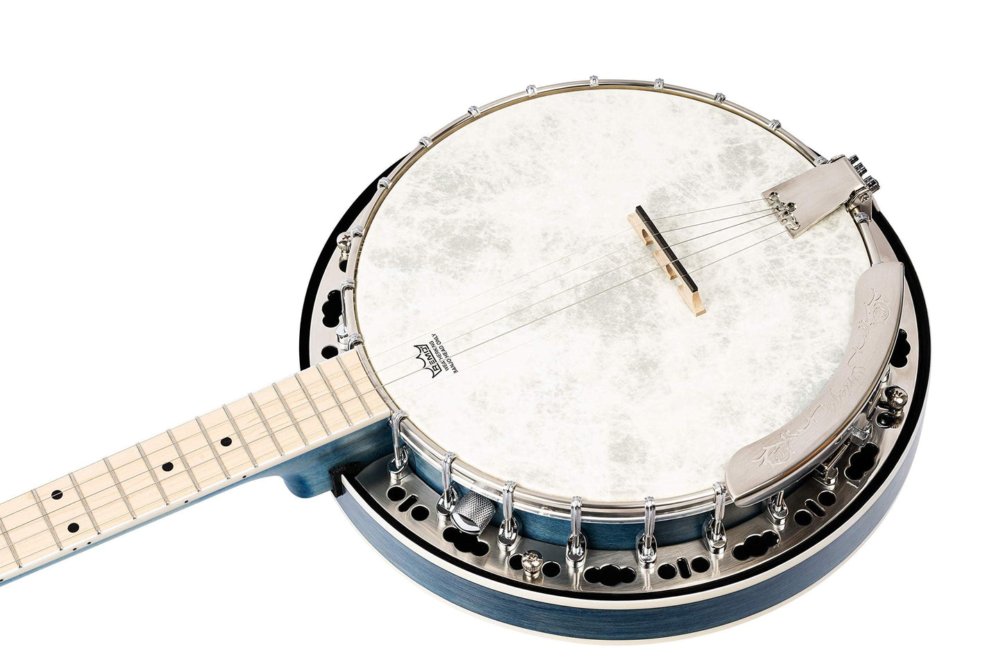 Ortega Guitars Facon Falcon Series 5-String Quilted Maple Resonator Acoustic-Electric Banjo w/Bag, Right (OBJE400TBL)