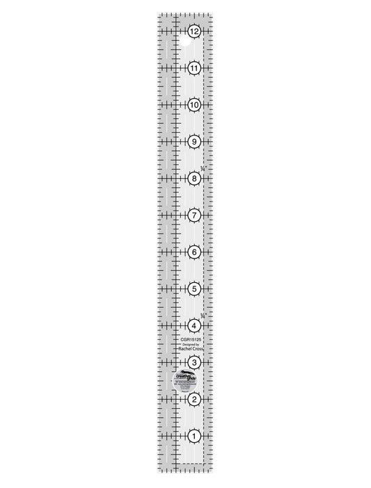 Creative Grids 1.5" x 12.5" Rectangle Quilting Ruler Template CGR15125
