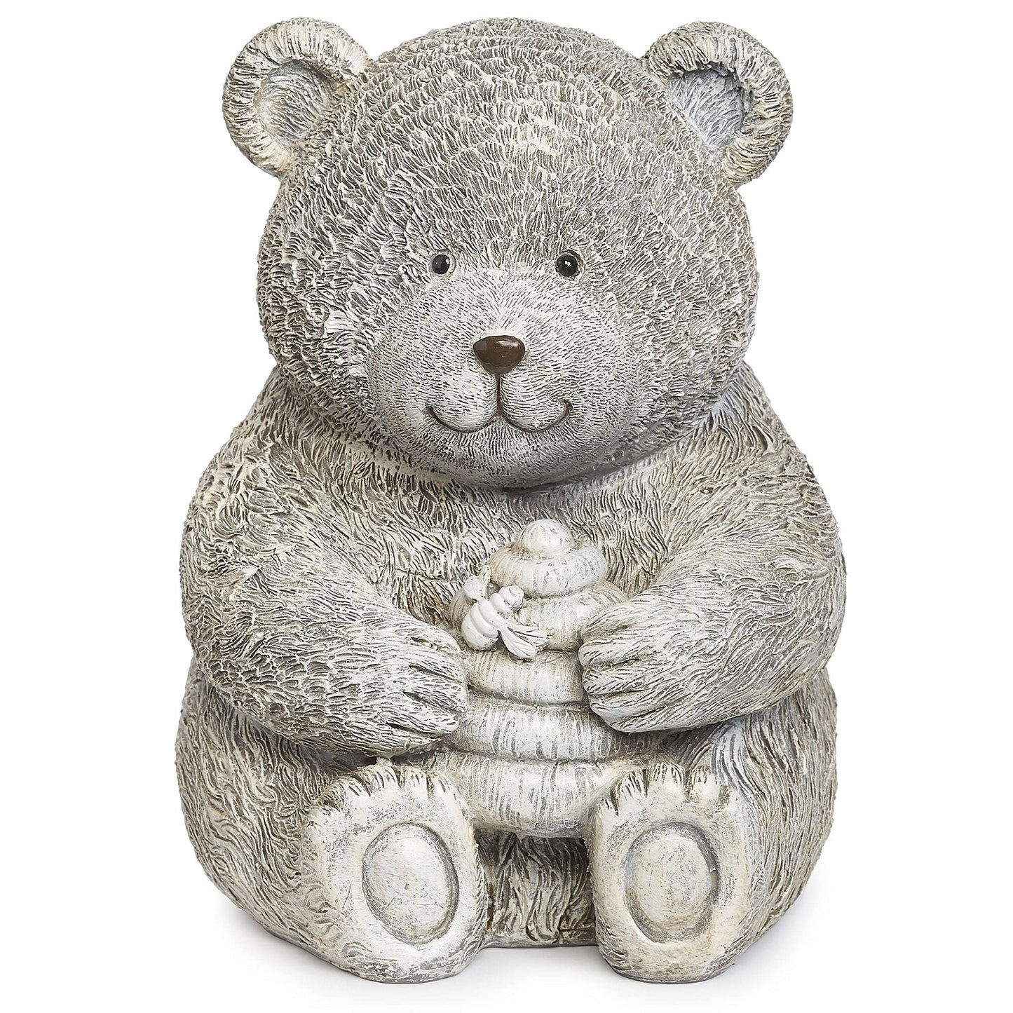 Roman Garden - Bear with Honey Statue, 7.75" H, Pudgy Pals Collection, Resin and Dolomite, Decorative, Garden Gift, Home Outdoor Decor, Durable, Long Lasting