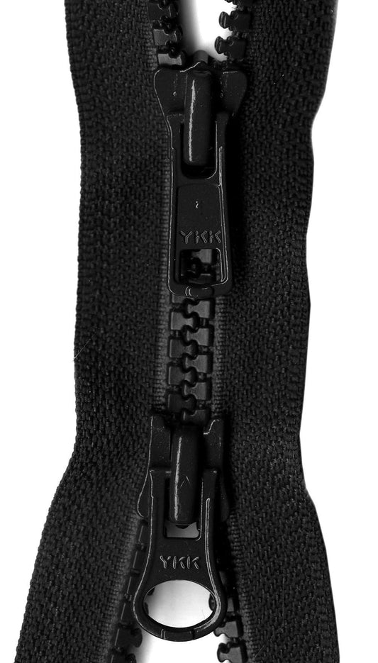 YKK Ski & Sport Vislon 2-Way(Dual Separating) Zipper, 30", Black- Made in USA