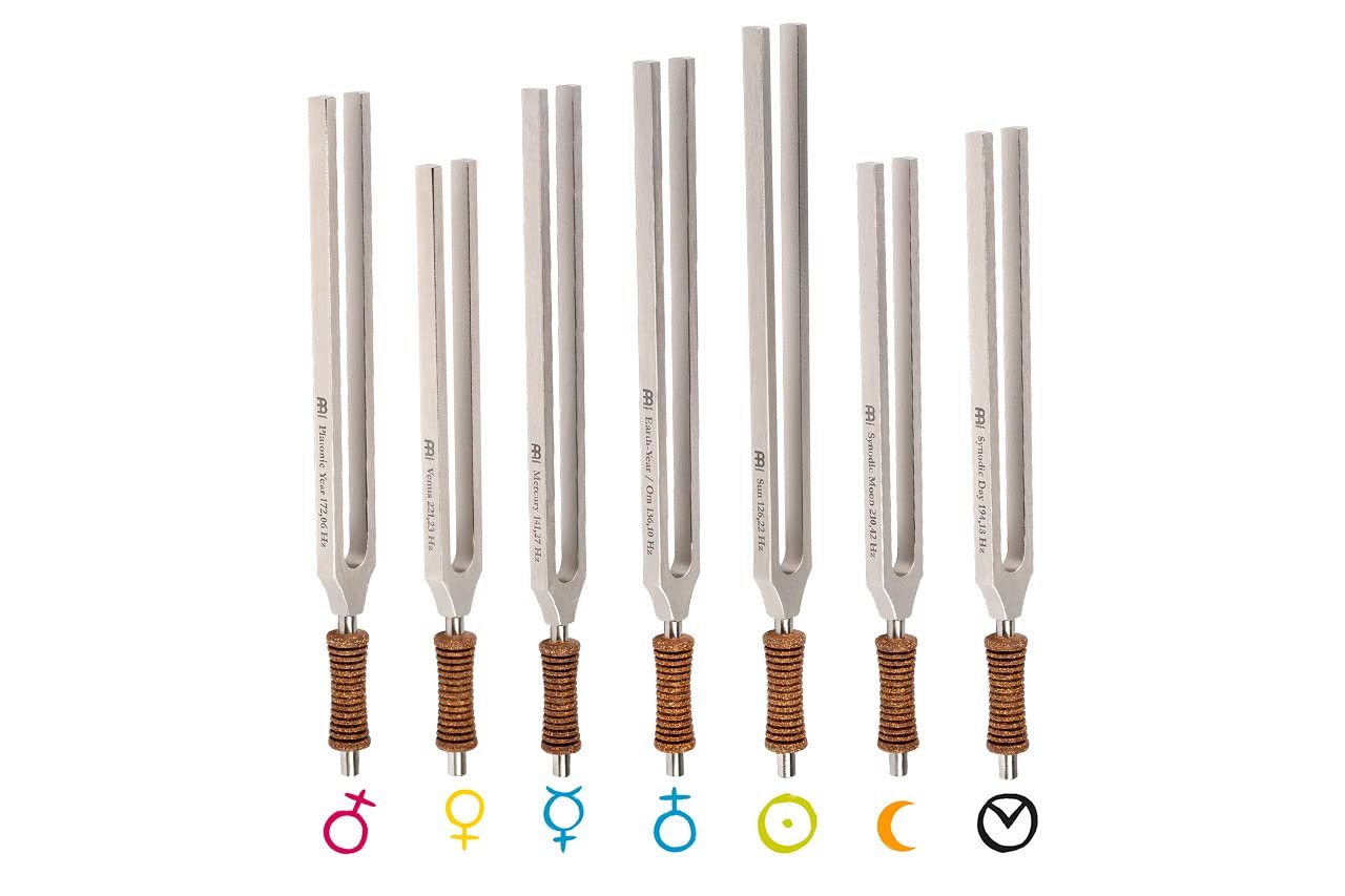 Planetary Therapy Tuning Fork 7 Piece Chakra Set with Exact Pitch and Frequency — MADE IN GERMANY — For Meditation, Sound Healing and Yoga, 2-YEAR WARRANTY