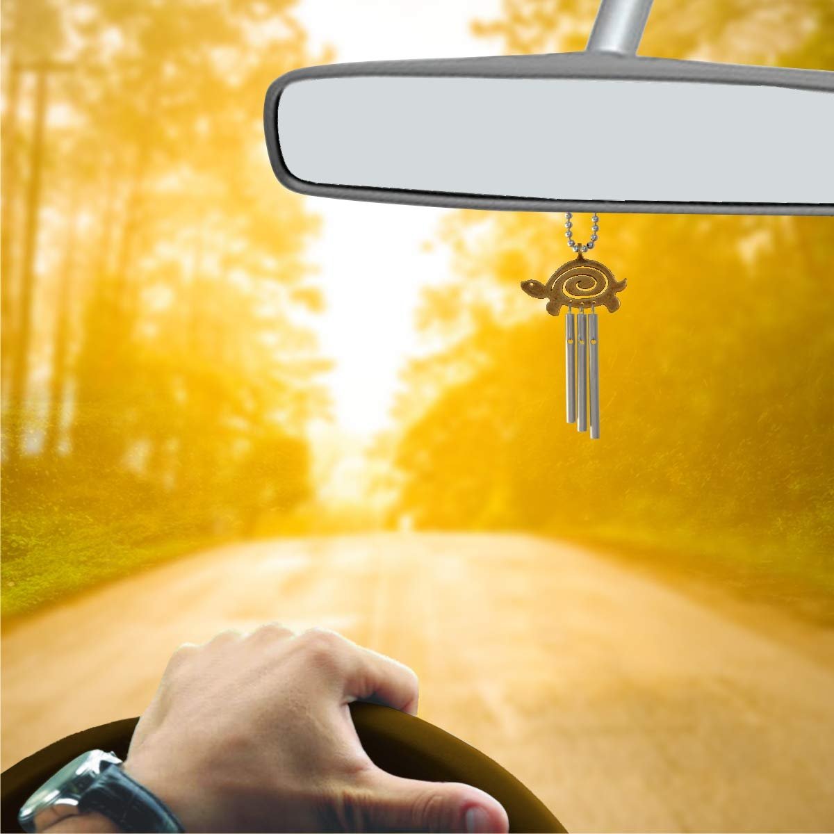 Jacob's Musical Car Charm, Turtle Spiral, Mini Wind Chime