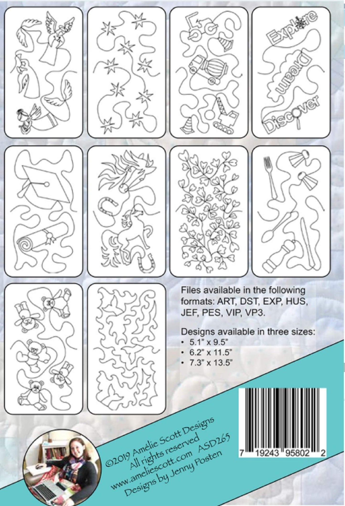 Edge-to-Edge Expansion Pack 14# ASD265 from Amelie Scott Designs in Machine Embroidery