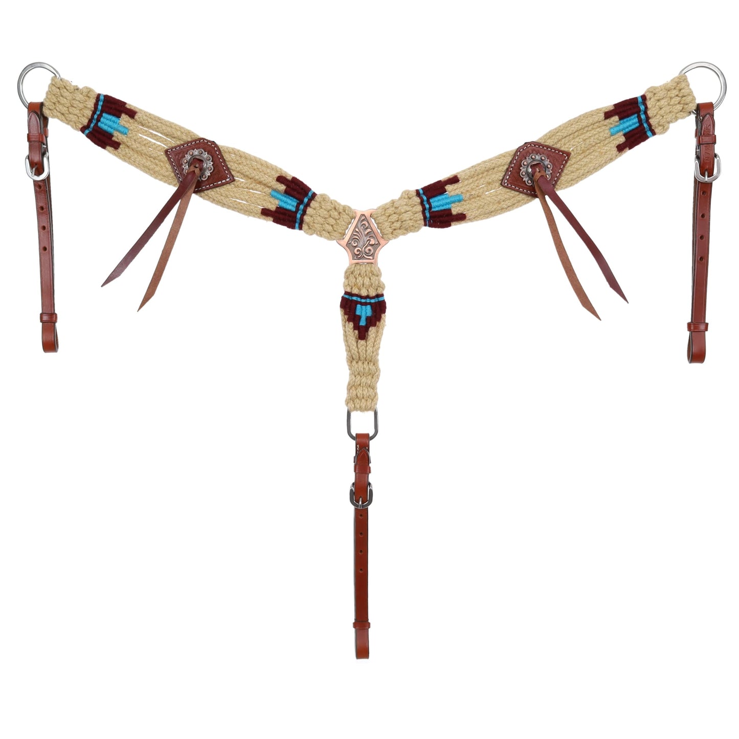 Showman Sand & Sky Mohair Single Ear Headstall & Breast Collar Set