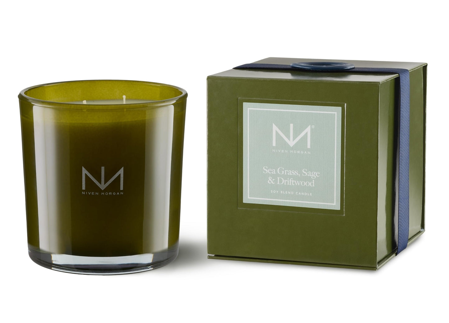 Niven Morgan, Verdant Candle, Sea Grass, Sage and Driftwood, 14 Ounces