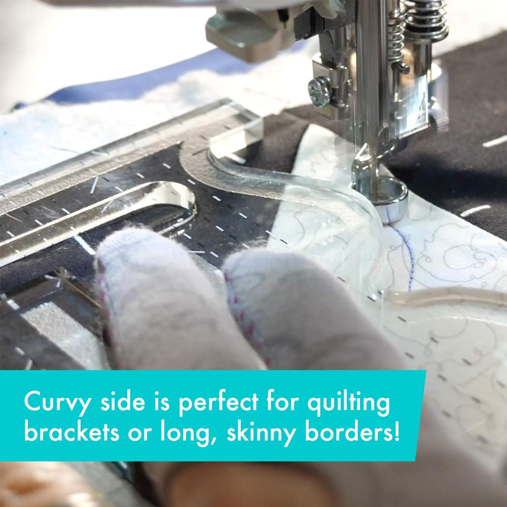 Creative Grids Machine Quilting Tool - Sid - CGRQTA9 - Made in USA, Non-Slip Grip Acrylic Quilting & Sewing Template Ruler for Free-Motion Quilt Patchwork Design on Domestic Sewing & Longarm Machines