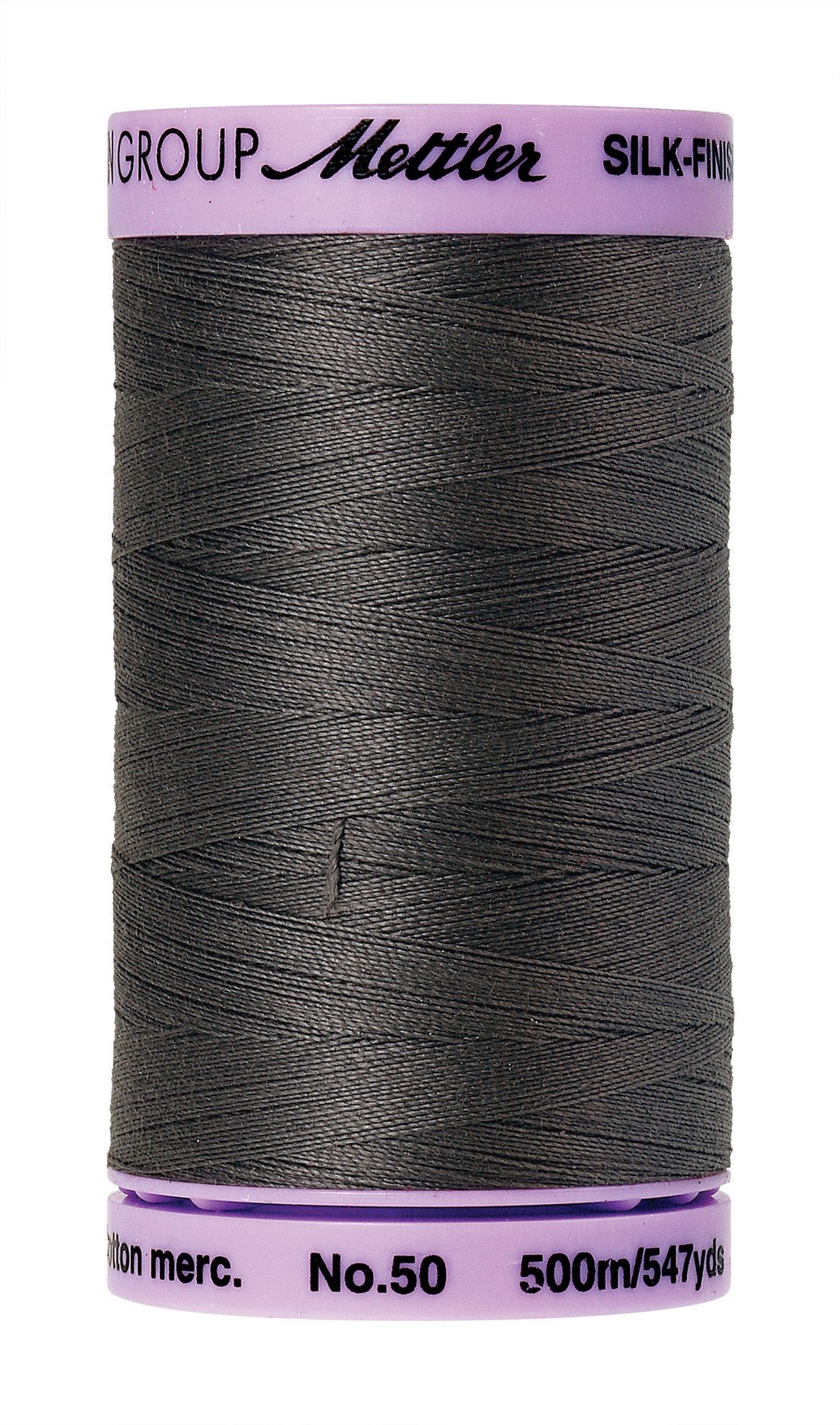 Mettler Silk-Finish Solid Cotton Thread, 547 yd/500m, Dark Charcoal