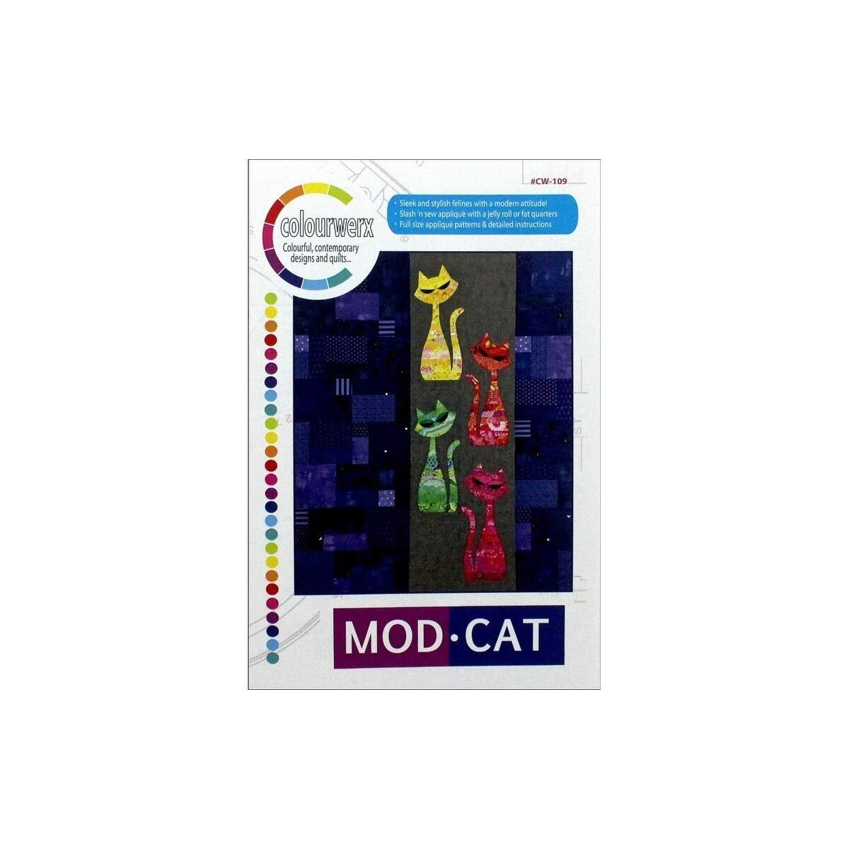 Colourwerx Mod Cat Quilt Pattern - 53" x 64", (109)