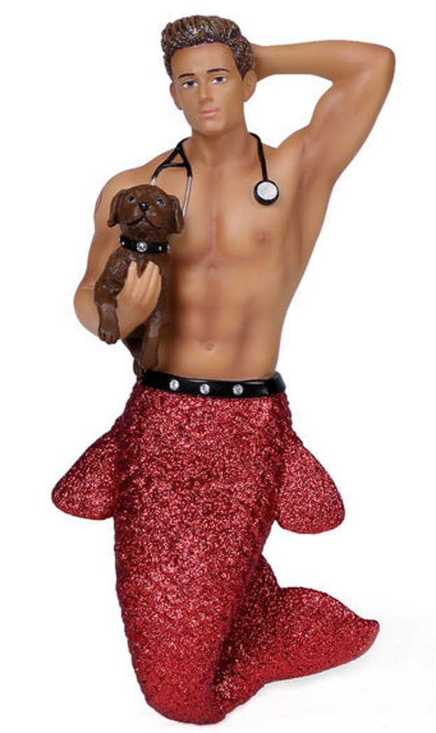 December Diamonds Dr. Pet-A-Vet Merman Ornament