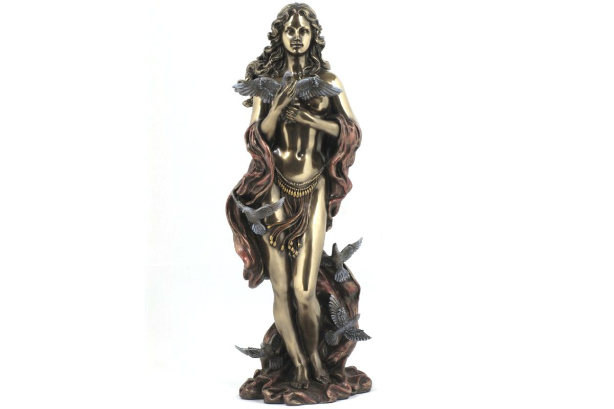 Aphrodite (Venus) Greek Roman Goddess of Love Statue, Real Bronze Powder Cast 12-inch Sculpture