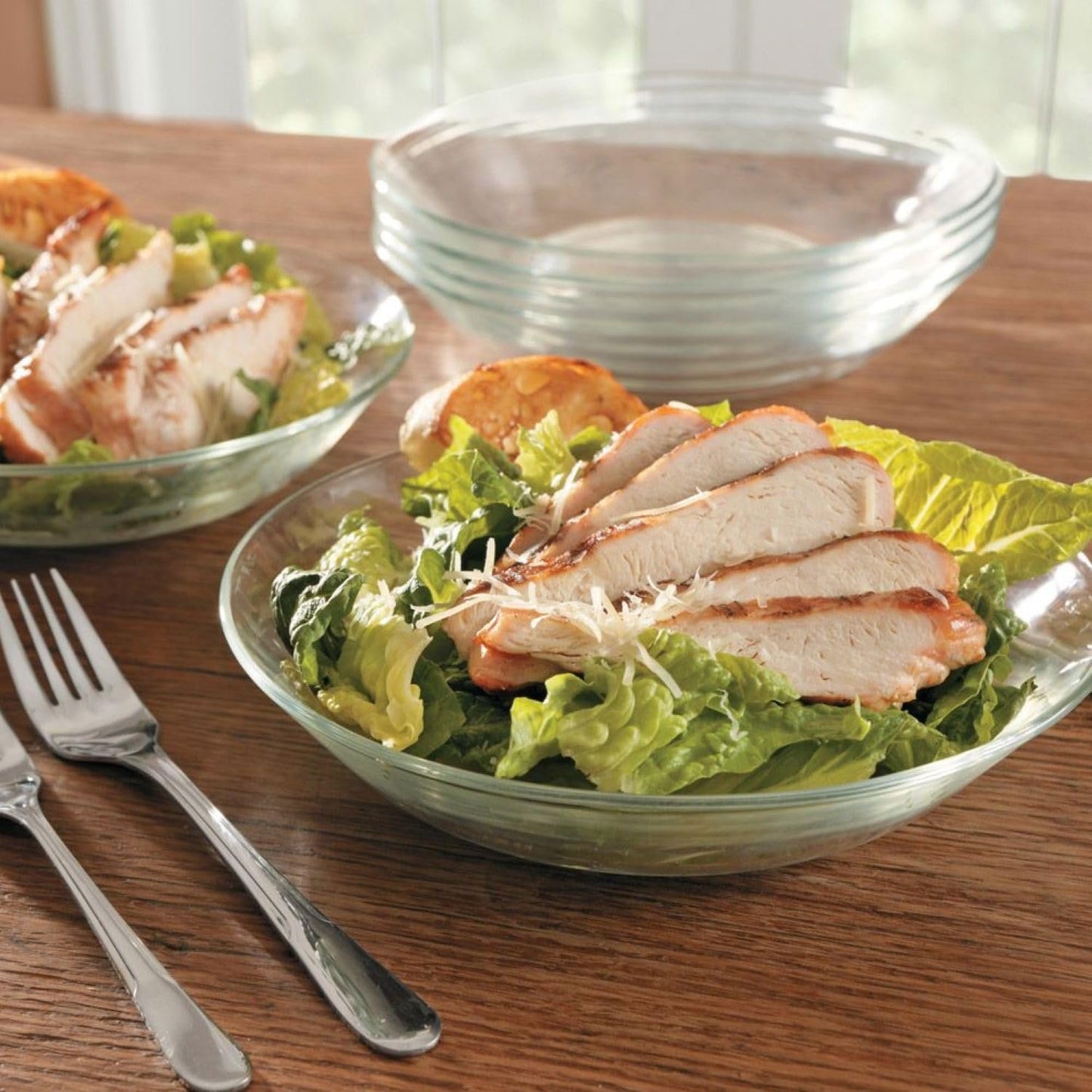 Duralex® LYS Stackable Clear Glass Mixing Bowl Set of 6, 20 cm (7 7/8 in) - Tempered Glass Bowl Set, Impact Resistant, Microwave Bowl, Serving Bowl for Salad, Soup – Made in France