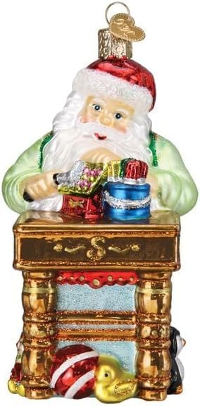 Old World Christmas Workshop Santa Glass Hanging Ornament