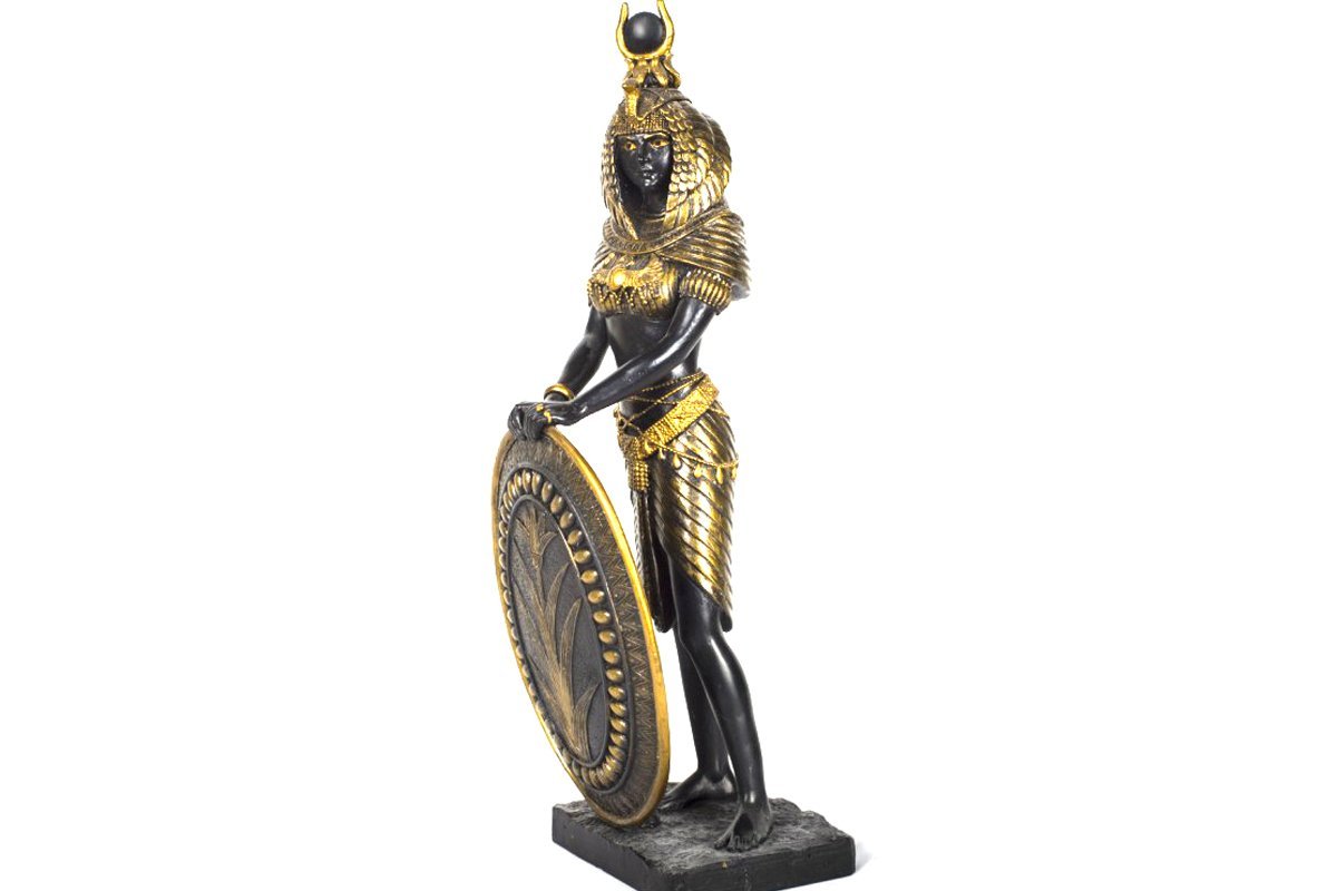PTC 11 Inch Isis with Shield Egyptian Mythological Goddess Statue Figurine