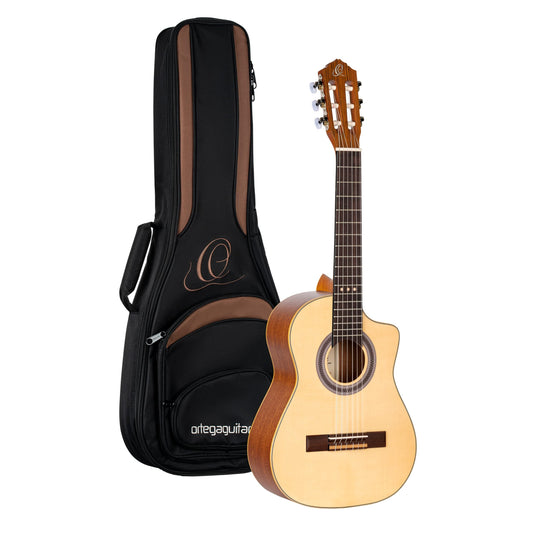 Ortega Guitars Requinto Series Pro 6 String Acoustic Guitar, Right (RQ38)