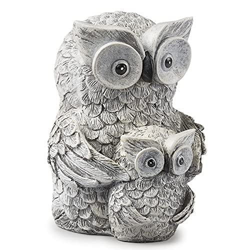 Roman Garden - Owl and Baby Statue, 8" H, Pudgy Pals Collection, Resin and Dolomite, Decorative, Garden Gift, Home Outdoor Decor, Durable, Long Lasting