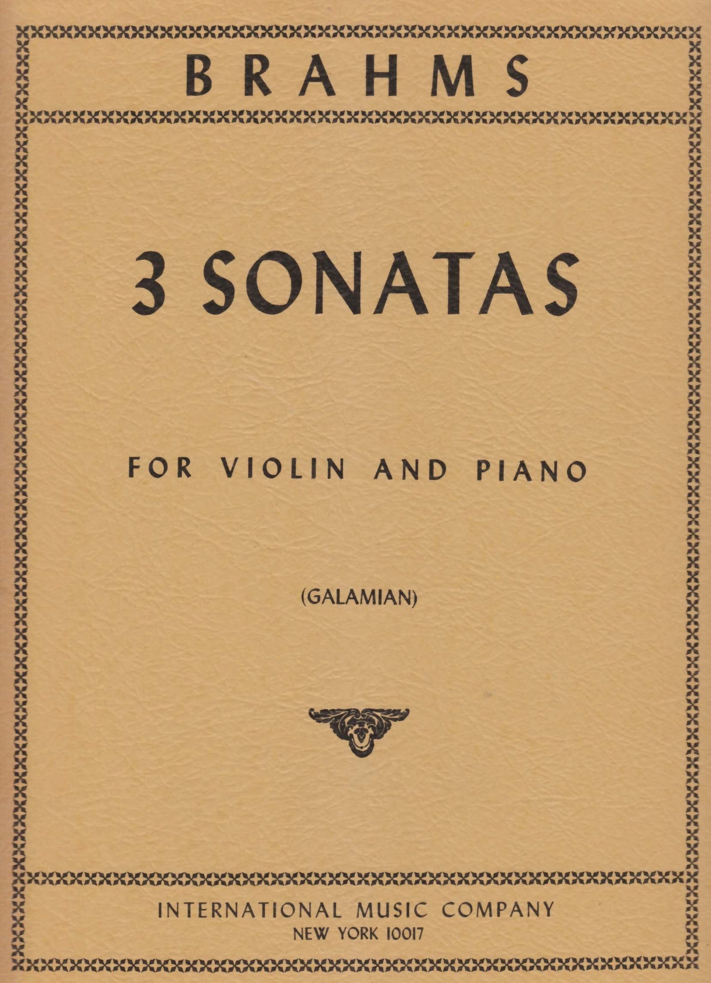 Brahms 3 Sonatas for Violin and Piano (Galamian)