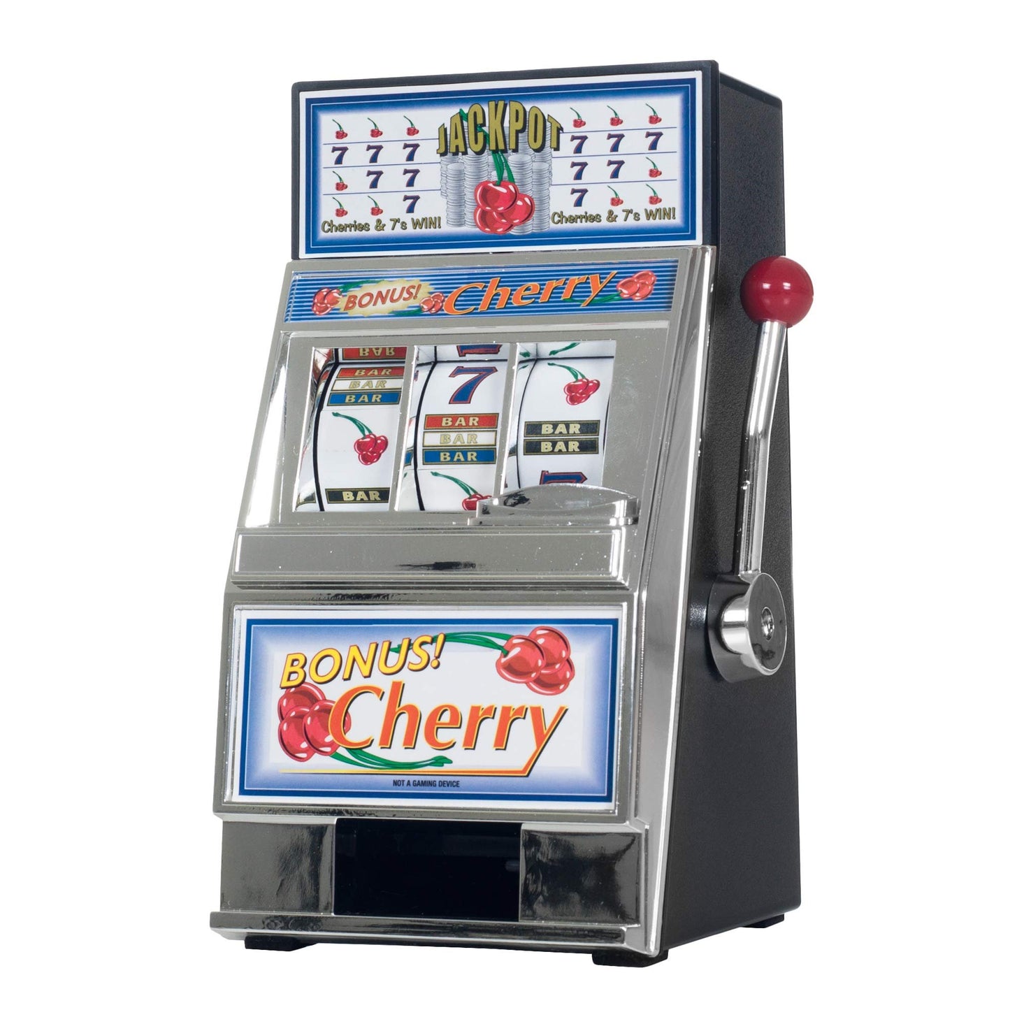 Trademark Poker Cherry Bonus Slot Machine Bank with Spinning Reels