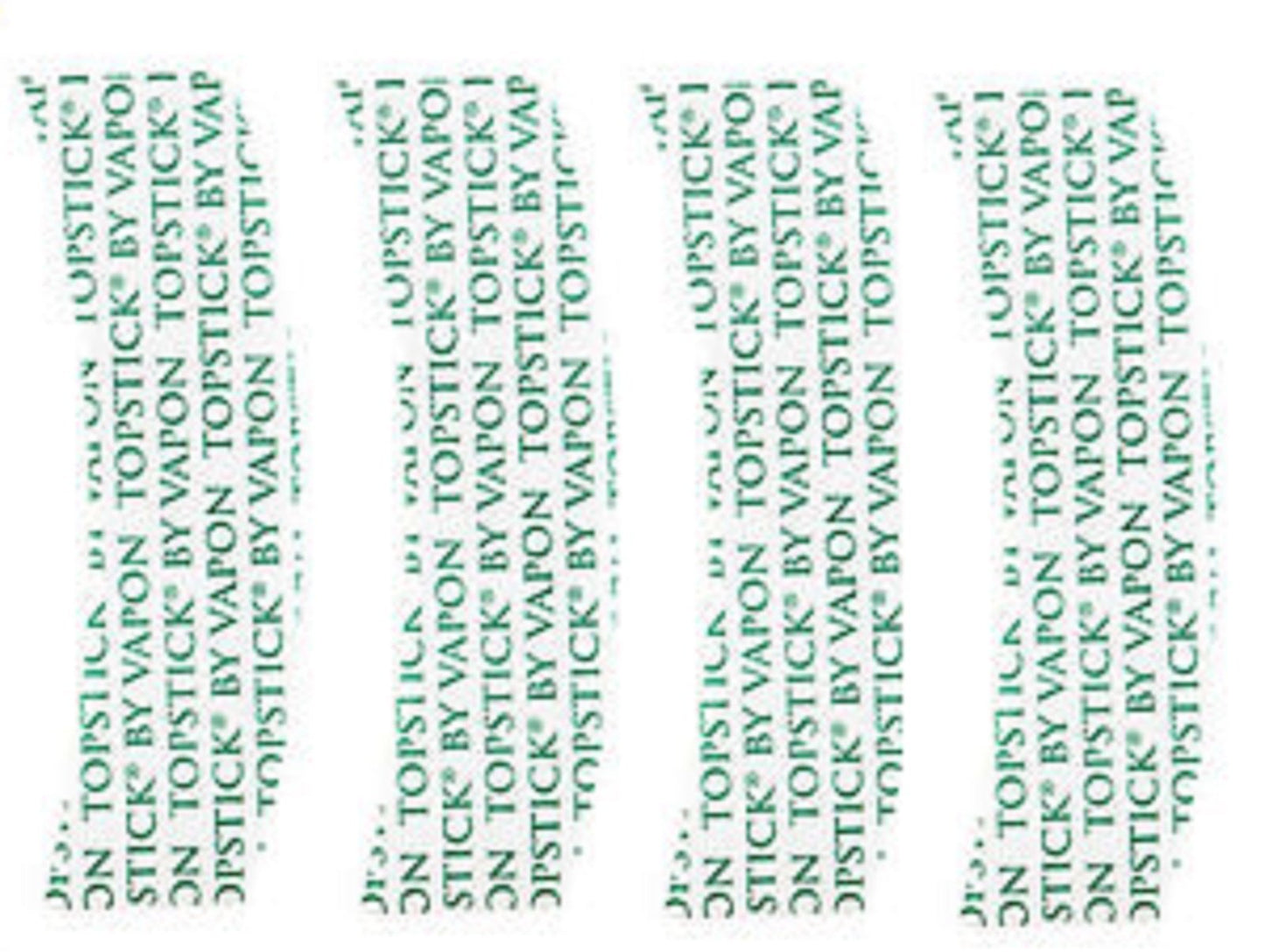 VAPON TOPSTICK Clear,Double-Sided,Custom Cut"A"Curve Tape,100 Strips.