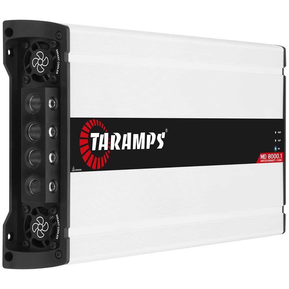 Taramps MD 8000.1 Amplifier 2 Ohms 8000 Watts RMS 1 Channel Full Range, Car Audio Monoblock, LED Monitor Indicator Class D, Great for Subwoofer, MD 8k