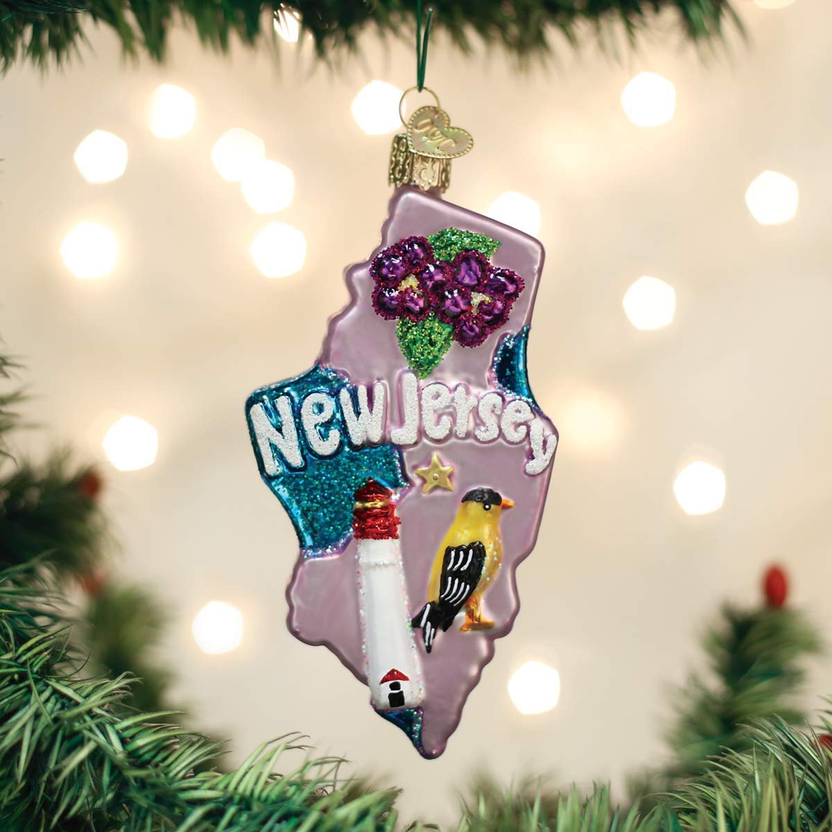 Old World Christmas State of New Jersey Ornament, Multi