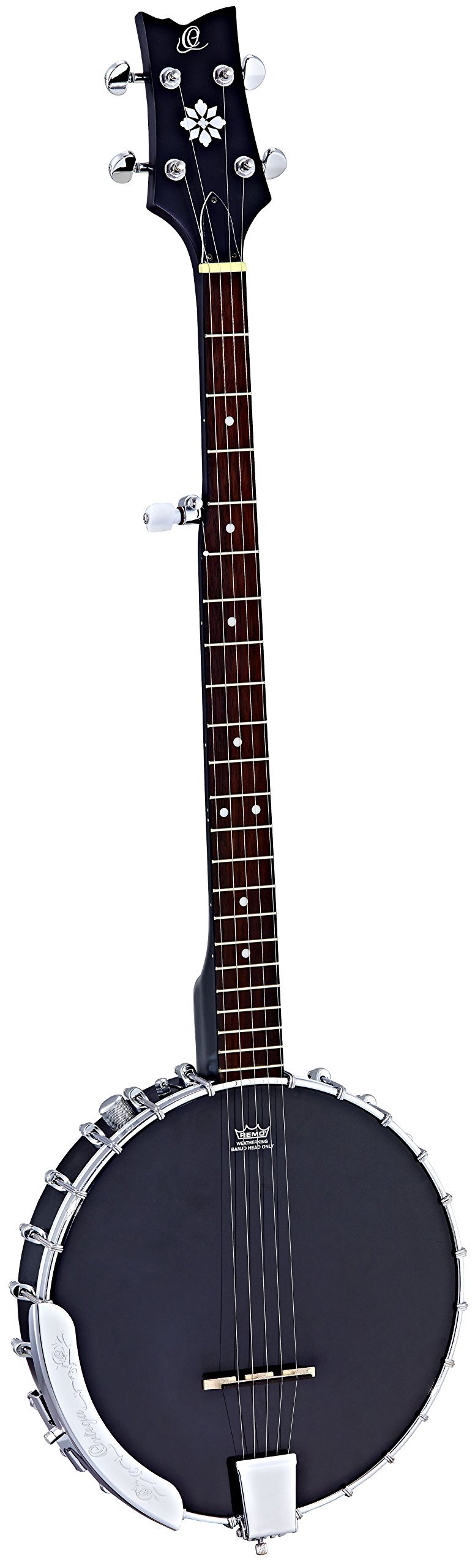Ortega Guitars Raven Series 5-String Open Back Acoustic-Electric Banjo w/Bag, Right (OBJE250OP-SBK)
