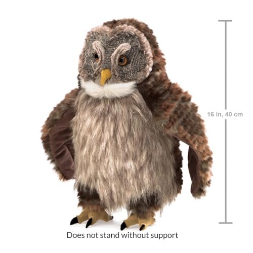 Folkmanis 3135 Hooting Owl Hand Puppet, One Size, Multicolor
