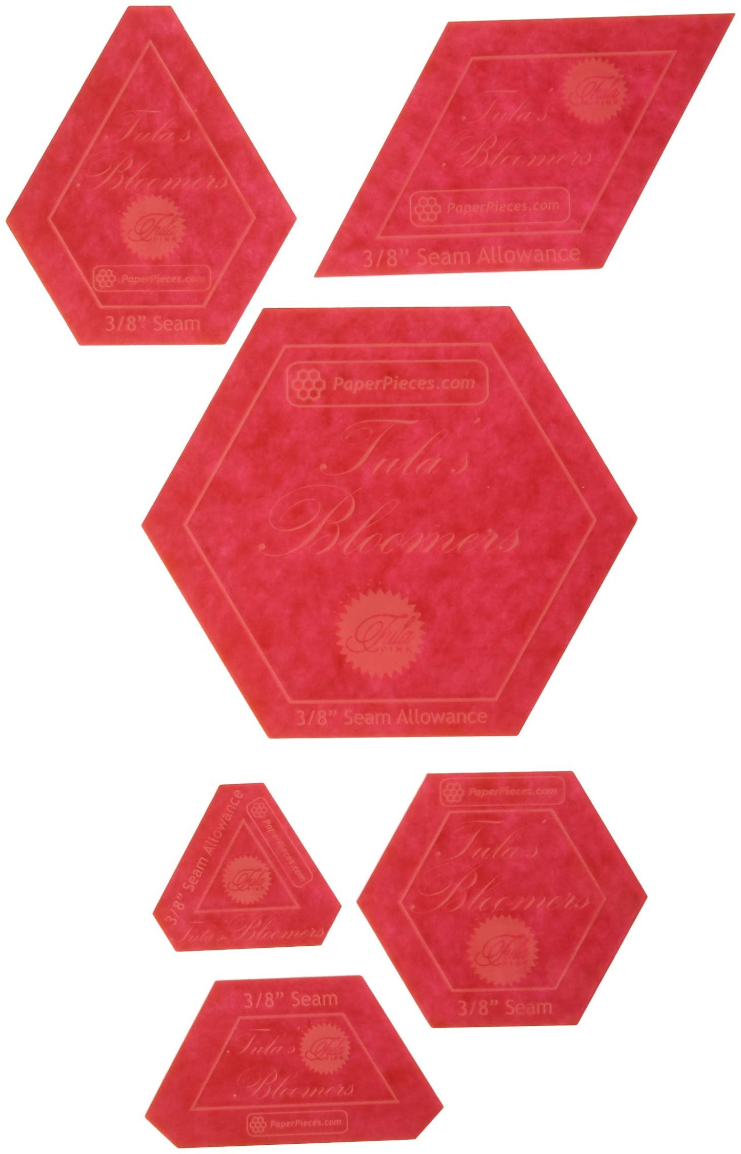 Paper Pieces Acrylic Fabric Cutting Template For Tula'S Bloomers Set 4, None