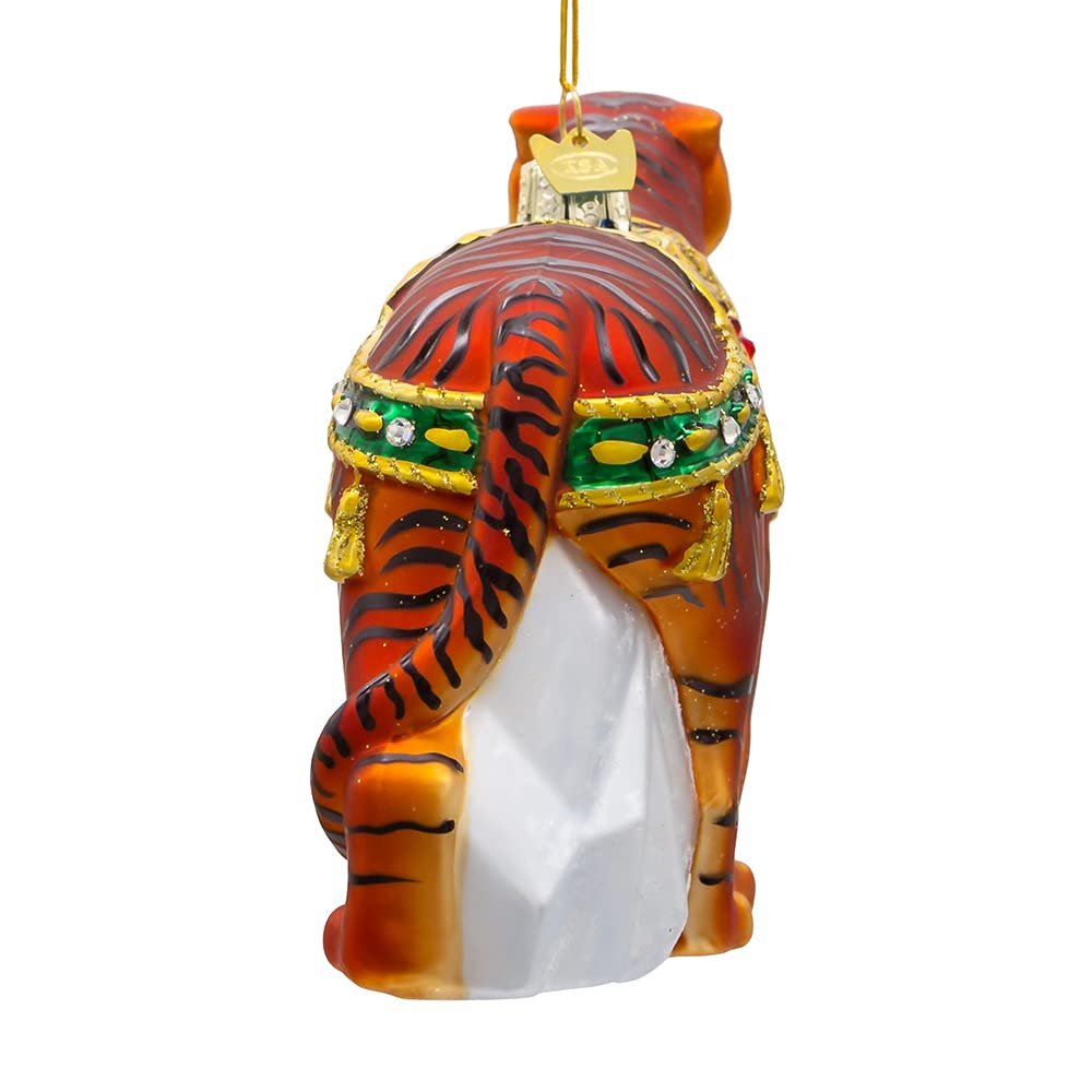 Kurt Adler 6.5-Inch Bellissimo Glass Tiger Ornament
