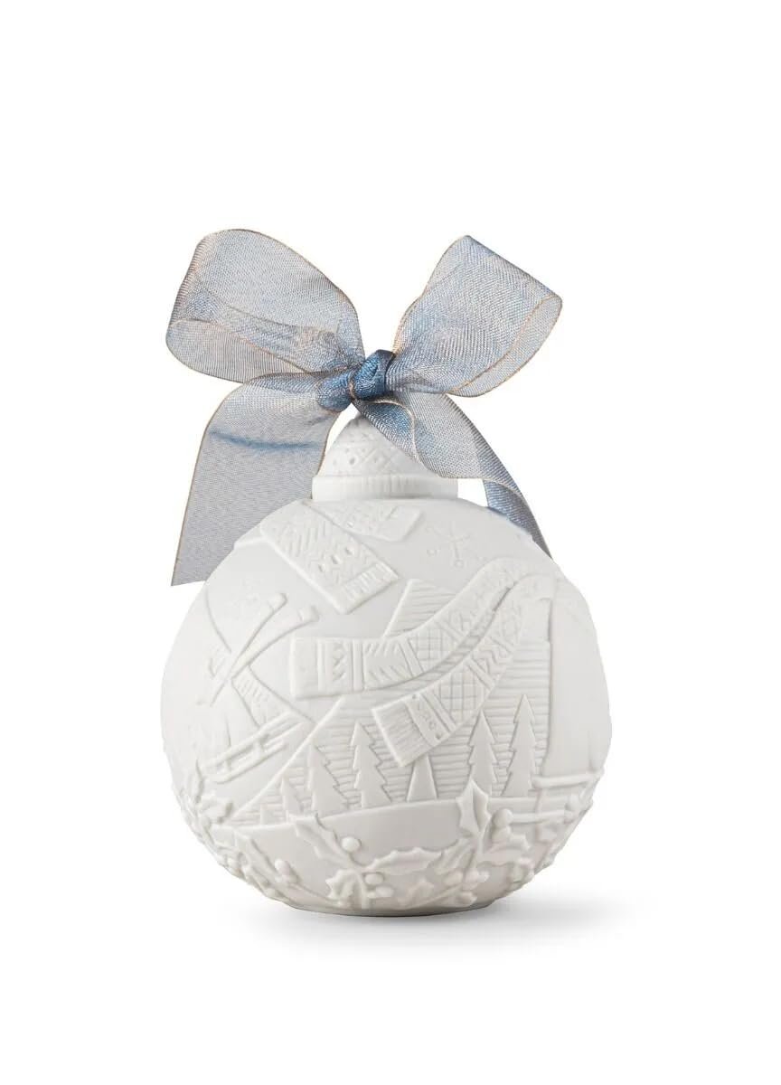LLADRÓ Christmas Bell. Decorative Ornament in Matte Porcelain. Porcelain Christmas Bell.
