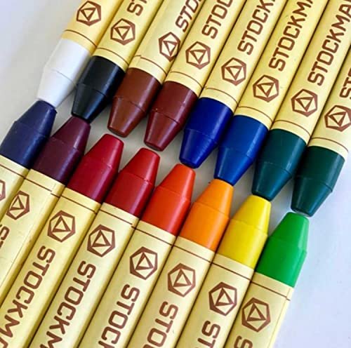 Stockmar 32000 Pure Beeswax Wax Crayons 16 Bright Colours with Scraper, Packed in Handy Tin Case, Ideal for Painting for Kids