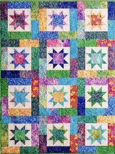 DOGNNAK Lucky Stars Quilt Pattern FQ Quilt