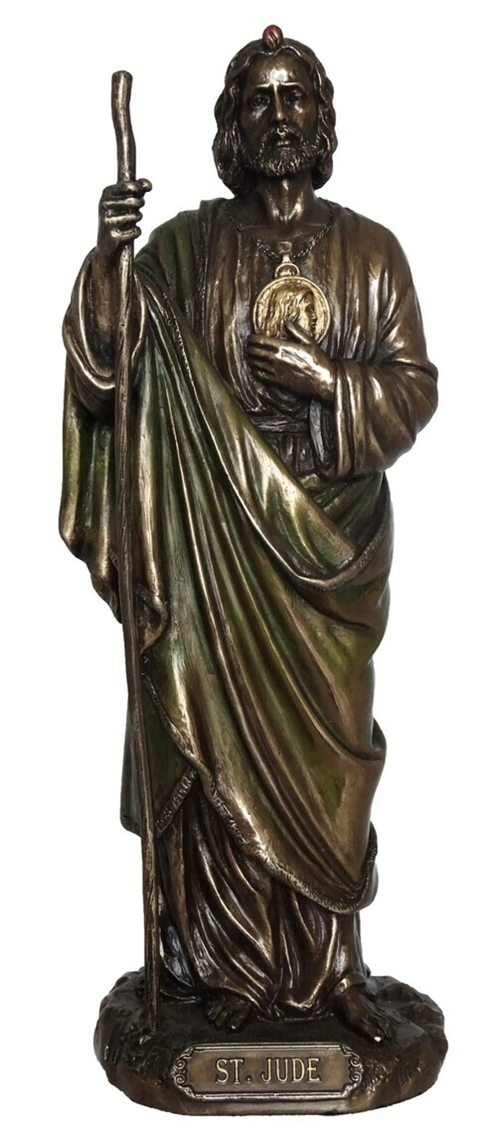 US 8.25 Inch Saint Jude Cold Cast Decorative Figurine, Bronze Color