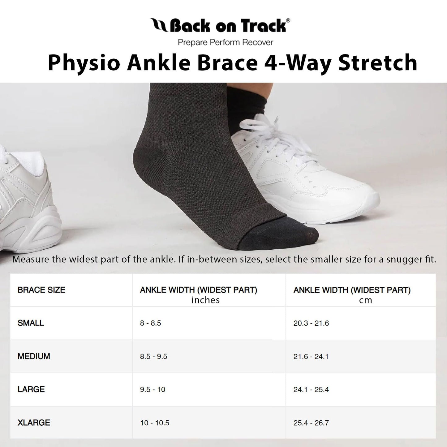 Back on Track Physio 4-Way Stretch Ankle Brace with Welltex Technology - Enhanced Mobility & Recovery for Active Lifestyles, Optimal Healing, and Athletic Performance