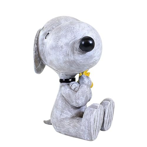 Roman Snoopy and Woodstock Garden Statue, 8.75-inch Height, Resin, Stone Mix, Home, Garden, Outdoor