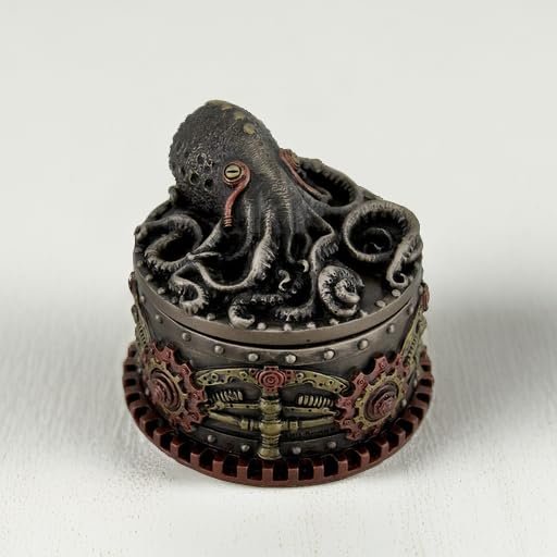 Veronese Design Decorative Bronze Finish Steampunk Octopus Trinket Box