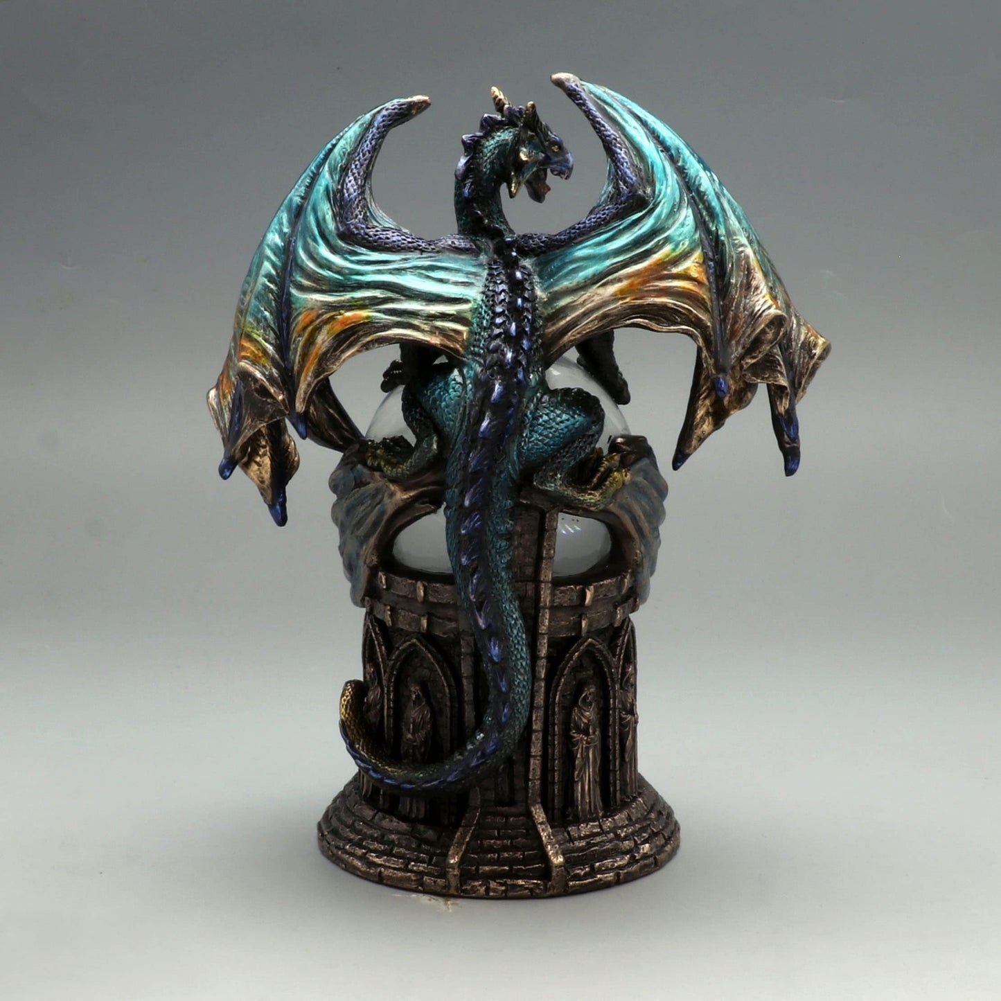 Veronese Design 7 5/8 Inch Mystic Foresight Guardian Dragon Crystal Resin Statue Home Decor Bronze Finish