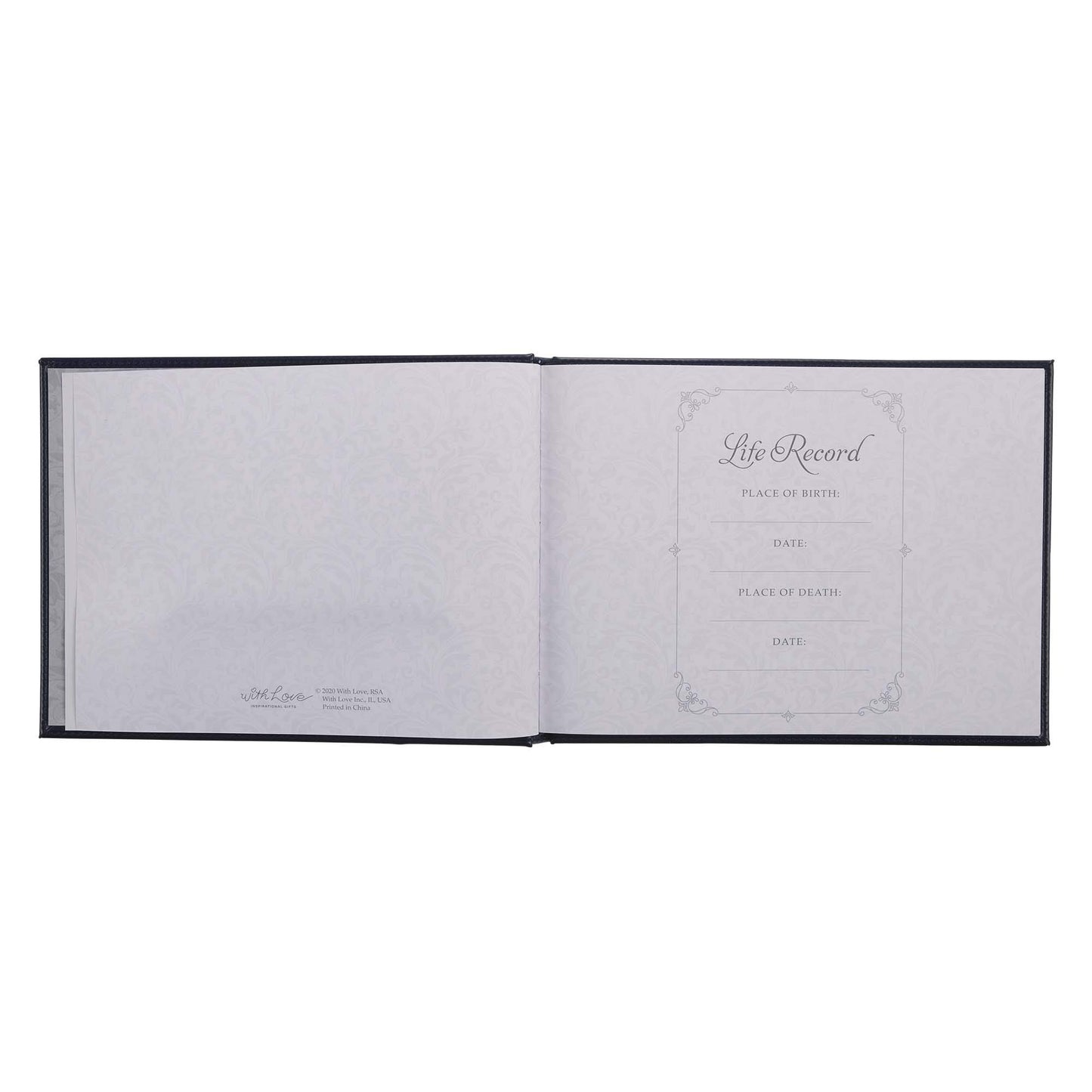 With Love in Loving Memory Guest Book - Navy Faux Leather - Condolence Book, Memorial Sign-in Book for Funerals & Memorial Services