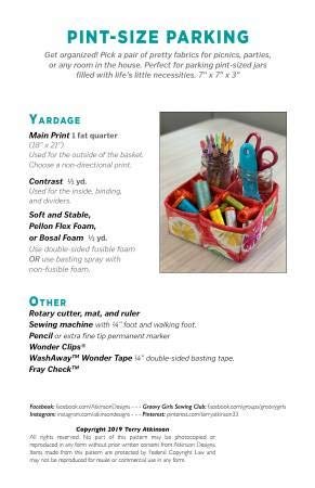 Atkinson Designs Pint Size Parking Storage Pattern