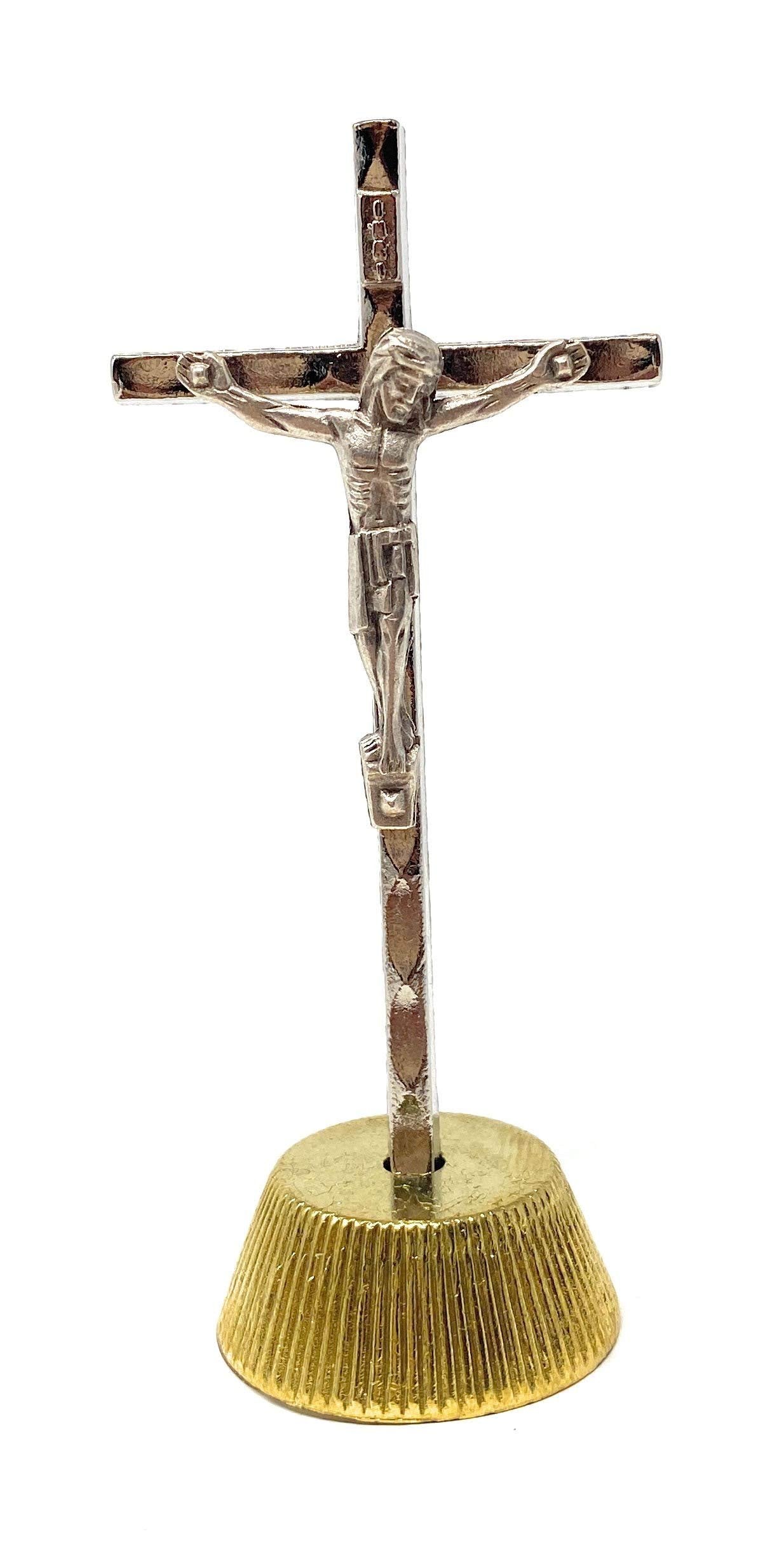 H. J. Sherman Standing Metal Silver Crucifix for Automobile