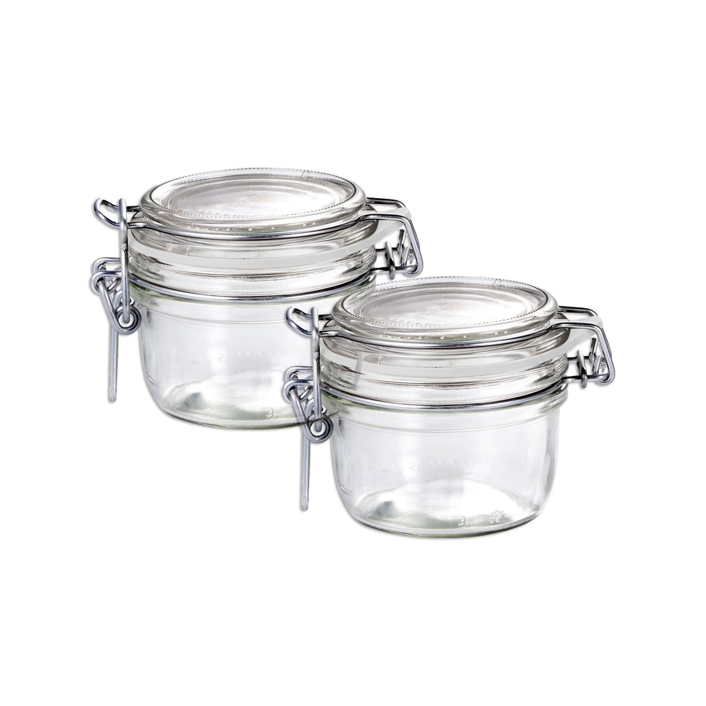 Bormioli Rocco Fido Round Clear Jar, 6-3/4-ounce Set OF 2