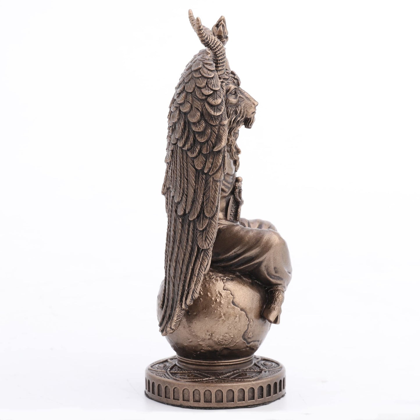 Veronese Design 4 1/2" Baphomet Sitting On The Globe Resin Figurine Hand Painted Bronze Finish