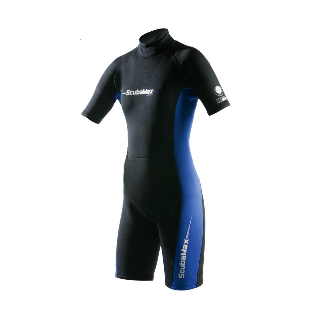 ScubaMax Kid's 3mm Neoprene Short Suit w/Smooth Skin Seals on Neck, Flat Stitch, Back Entry w/Zipper & Pull Cord #12