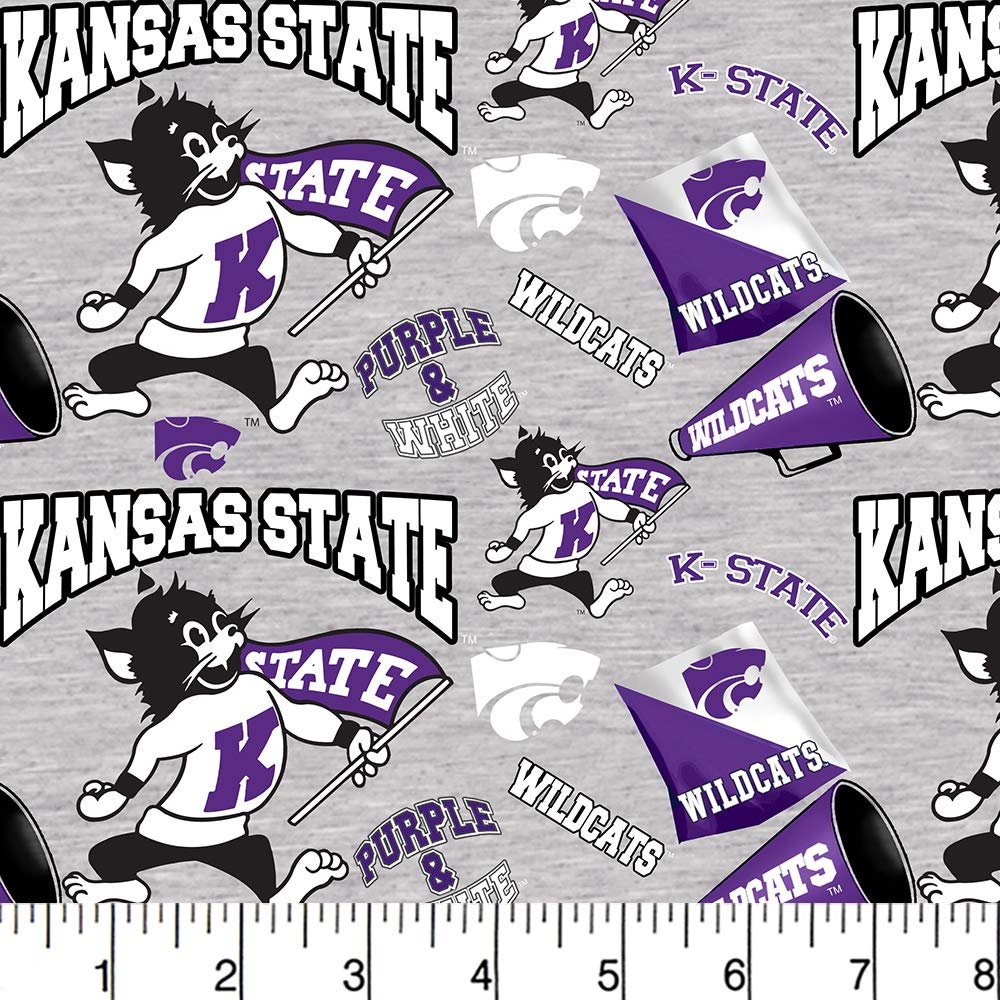 SYKEL ENTERPRISES Kansas State Cotton Fabric with Mascots-NCAA Cotton Fabric