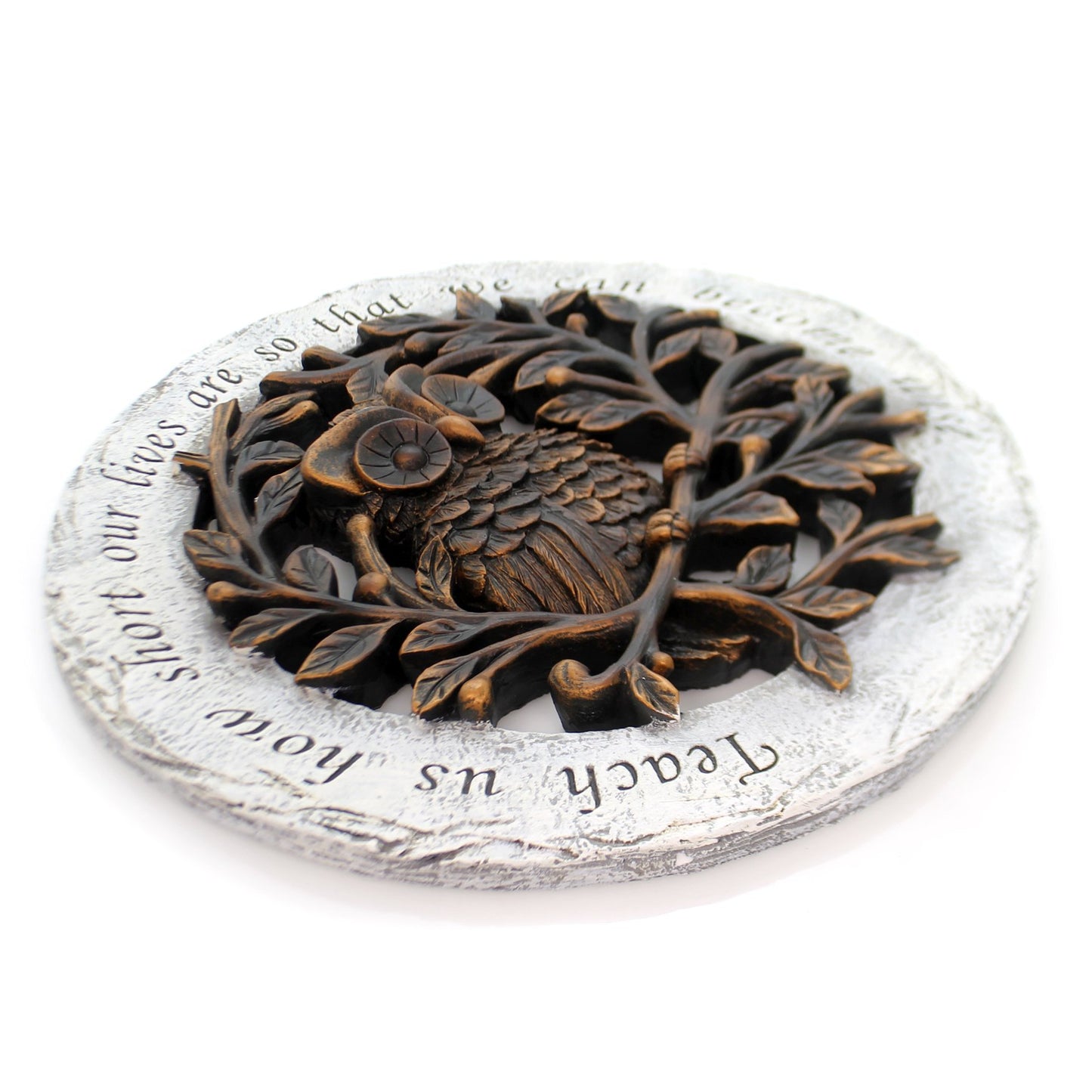 Roman Giftware Inc., Garden Collection, 12" D OWL Bronze Stepping Stone,Religious, Inspirational, Durable (12x1x12)
