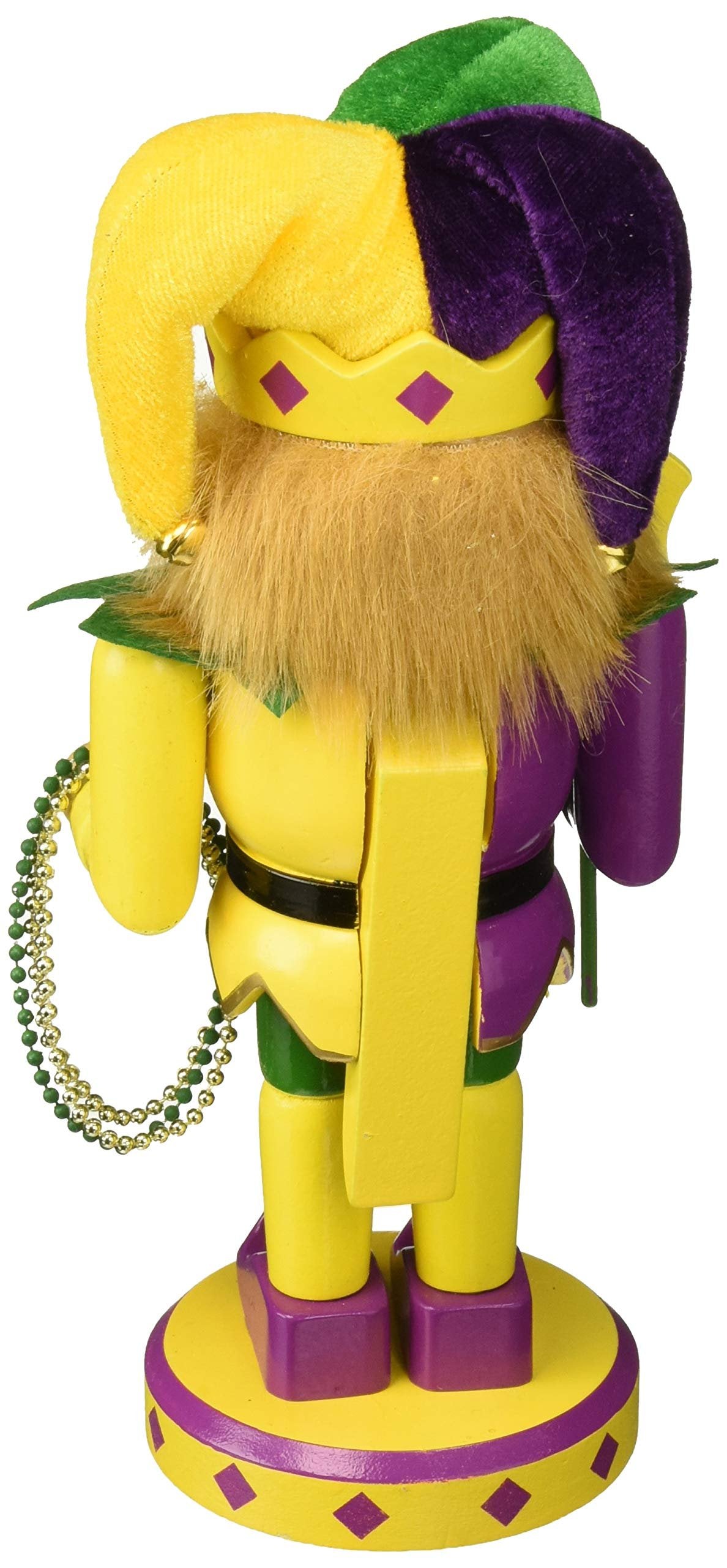 Santa's Workshop Mardi Gras Jester Nutcracker Figurine, 10" Tall, Purple/Yellow/Green