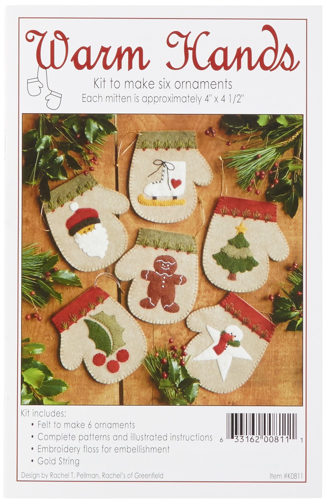 Rachel's Of Greenfield Warm Hands Ornament Kit, Set of 6