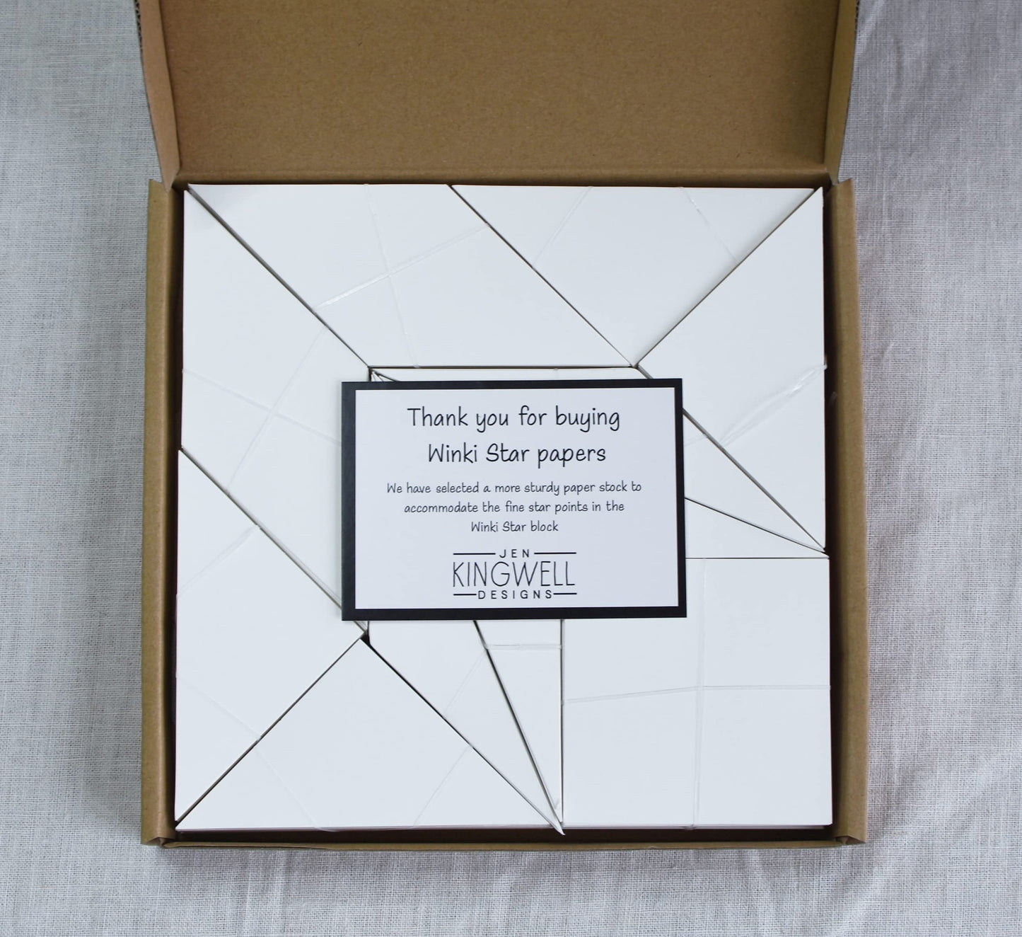 Winki Stars Papers for English Paper Piecing (Pattern Featured in Jen's Quilt Recipes Book)